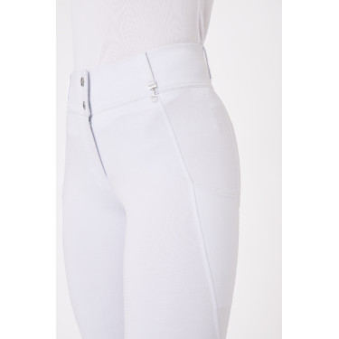 Pantaloni con grip integrale per tutte le stagioni Horze Mira Bianco / blu turchese