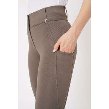 Pantaloni con grip integrale per tutte le stagioni Horze Mira Marrone morel