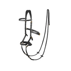 Briglia combinata Orlando Horze bitless in cuoio Nero Briglia combinata Orlando Horze bitless in cuoio Nero