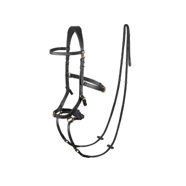 Briglia combinata Orlando Horze bitless in cuoio Nero Briglia combinata Orlando Horze bitless in cuoio Nero