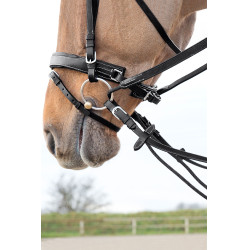 Redini in cuoio/nylon tipo tedesco Horze Sparta Nero Redini in cuoio/nylon tipo tedesco Horze Sparta Nero
