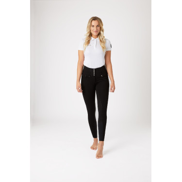Pantaloni da equitazione a vita alta Tara con grip in silicone a fondo intero da donna Horze Nero Pantaloni da equitazione a vita alta Tara con grip in silicone a fondo intero da donna Horze Nero