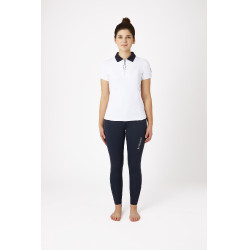 Polo da concorso a maniche corte con colletto Claudine da donna B Vertigo Bianco / blu navy