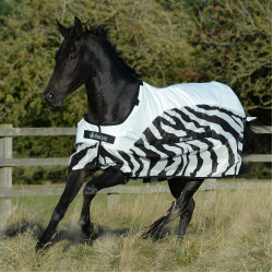 Coperta antimosche Bucas Buzz-Off Rain Zebra con copricollo