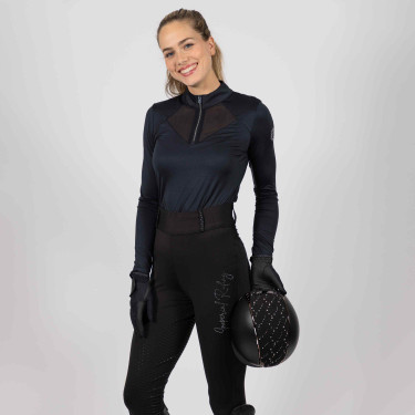 Polo in tessuto tecnico Imperial Riding Gaby Nero