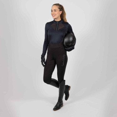 Polo in tessuto tecnico Imperial Riding Gaby Nero