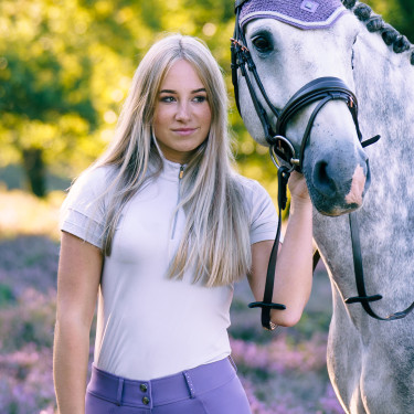 Polo in tessuto tecnico Imperial Riding Gina Cristallo Bianco