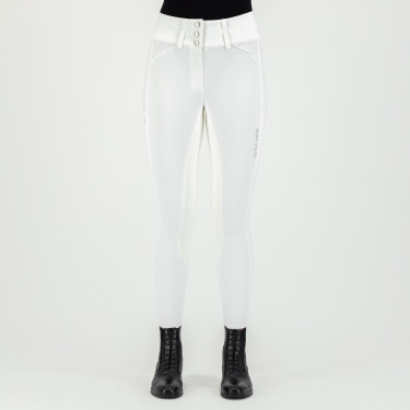 Pantaloni da equitazione Euro-Star Aurelia Competition Grip Connect Full Bianco