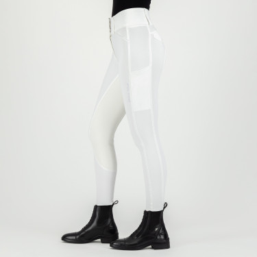 Pantaloni da equitazione Euro-Star Aurelia Competition Grip Connect Full Bianco