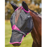 Maschera anti-mosche Weatherbeeta ComFiTec Deluxe Durable Mesh orecchie e naso Nero / viola