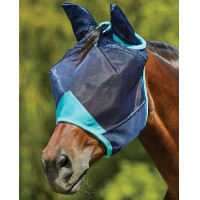 Maschera anti-mosche Weatherbeeta ComFiTec Deluxe Fine Mesh con orecchie Marina / turchese