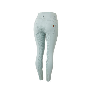 Pantaloni da equitazione a vita alta Tara con grip in silicone a fondo intero da donna Horze Grigio acqua Blu