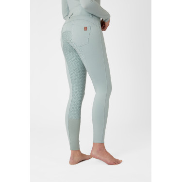 Pantaloni da equitazione a vita alta Tara con grip in silicone a fondo intero da donna Horze Grigio acqua Blu