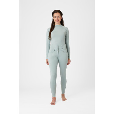 Pantaloni da equitazione a vita alta Tara con grip in silicone a fondo intero da donna Horze Grigio acqua Blu