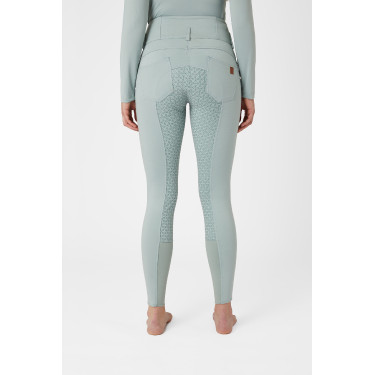 Pantaloni da equitazione a vita alta Tara con grip in silicone a fondo intero da donna Horze Grigio acqua Blu