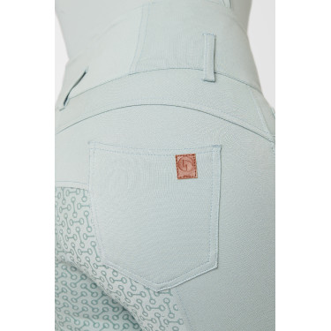 Pantaloni da equitazione a vita alta Tara con grip in silicone a fondo intero da donna Horze Grigio acqua Blu