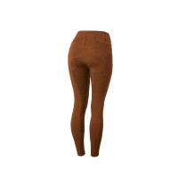 Pantaloni da equitazione a vita alta Tara con grip in silicone a fondo intero da donna Horze Marrone scuro