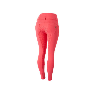 Pantaloni da equitazione a vita alta Tara con grip in silicone a fondo intero da donna Horze Rosso red
