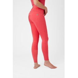 Pantaloni da equitazione a vita alta Tara con grip in silicone a fondo intero da donna Horze Rosso red