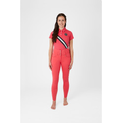Pantaloni da equitazione a vita alta Tara con grip in silicone a fondo intero da donna Horze Rosso red