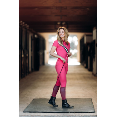 Pantaloni da equitazione a vita alta Tara con grip in silicone a fondo intero da donna Horze Rosso red