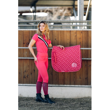 Pantaloni da equitazione a vita alta Tara con grip in silicone a fondo intero da donna Horze Rosso red