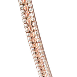 Fronte Horze Nancy Cristal con frontalino linea Horze Marrone / oro rosa