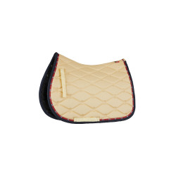 Sottosella da dressage B Vertigo Amory con monogramma ricamato Teak beige Giallo