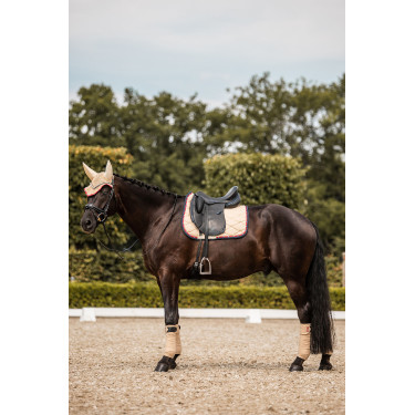 Sottosella da dressage B Vertigo Amory con monogramma ricamato Teak beige Giallo