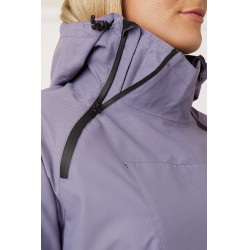 Giacca da equitazione impermeabile Horze Ayla con cerniere per donna Uvetta royal Viola