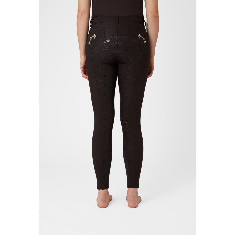 Pantaloni da equitazione da donna Horze Kaitlin con fondello integrale e decorazione floreale Pantaloni da equitazione da donna Horze Kaitlin con fondello integrale e decorazione floreale