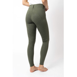 Leggings da equitazione con grip integrale Horze Dea, donna Verde scarabeo