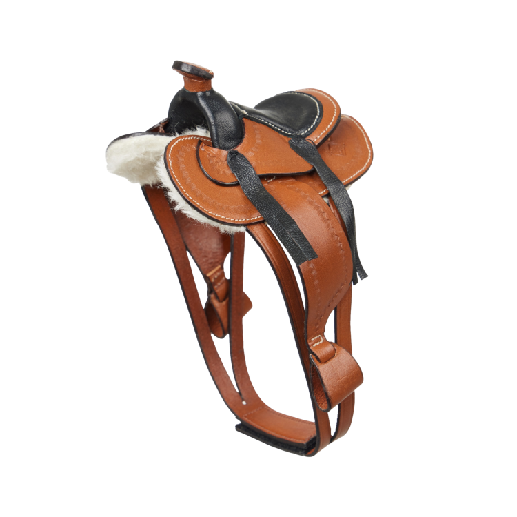 Sella Western tan per giocattolo Mini Pony LeMieux