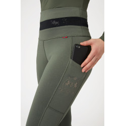 Leggings da equitazione B Vertigo Caitlin a vita alta con grip integrale da donna Verde scarabeo