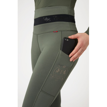 Leggings da equitazione B Vertigo Caitlin a vita alta con grip integrale da donna Verde scarabeo
