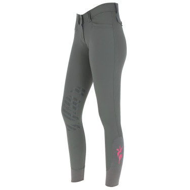 Pantaloni Janne x PinkRibbon grip ginocchia donna Covalliero Grafite Grigio