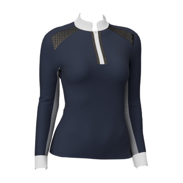 Polo da concorso LeMieux Camille a maniche lunghe Marina modello antico Blu marino