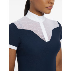 Polo da concorso Emily LeMieux maniche corte Marina modello antico Blu marino