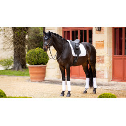 Sottosella ammortizzante LeMieux Merino+ foderato in pelle scamosciata per dressage Bianco / bianco