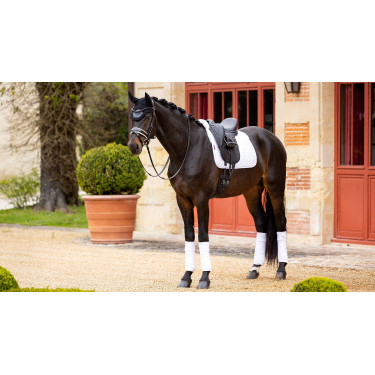 Sottosella ammortizzante LeMieux Merino+ foderato in pelle scamosciata per dressage Bianco / bianco