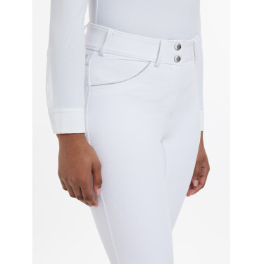 Pantaloni LeMieux Lottie con grip a fondo integrale Bianco