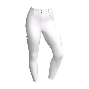 Pantaloni LeMieux Lottie con fondo integrale in suede Bianco