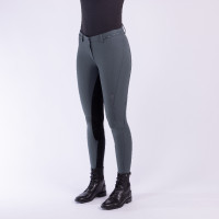 Pantaloni da equitazione Easy Rider Queen Diamond con fondo in pelle Castoro scuro