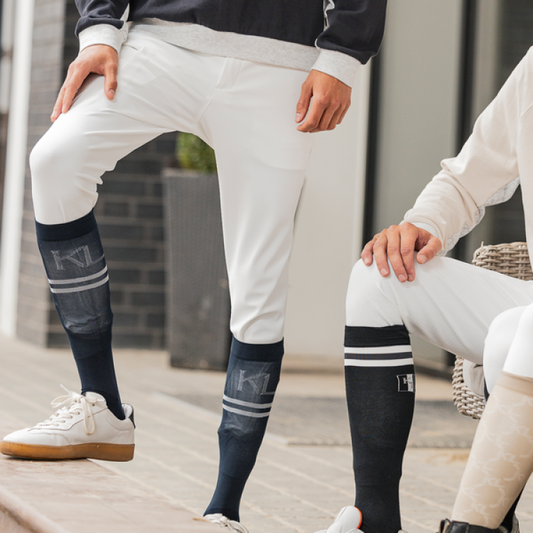 Pantaloni da equitazione senza cuciture con grip al ginocchio da uomo KLkoa Kingsland Pantaloni da equitazione senza cuciture con grip al ginocchio da uomo KLkoa Kingsland