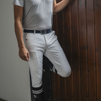 Pantalon d'équitation sans couture grips genoux homme KLkoa Kingsland Blanc