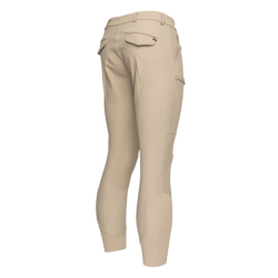 Pantaloni da equitazione da uomo senza cuciture con fondo integrale KLkoa Kingsland Pavé beige