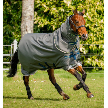 Coperta Horseware Amigo® Bravo 12 Plus 250g 1200D Grigio shadow / blu navy / lime