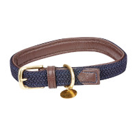 Collare per cane Weatherbeeta in cuoio intrecciato Marrone / blu navy