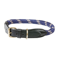 Collare per cane Weatherbeeta in cuoio e corda Marrone / blu navy
