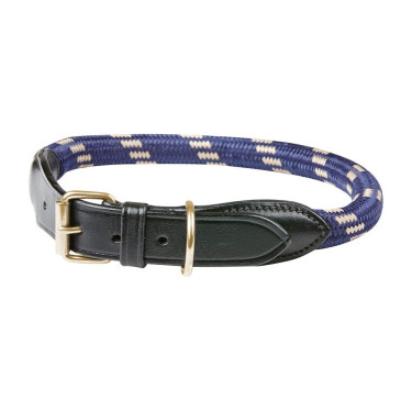 Collare per cane Weatherbeeta in cuoio e corda Marrone / blu navy